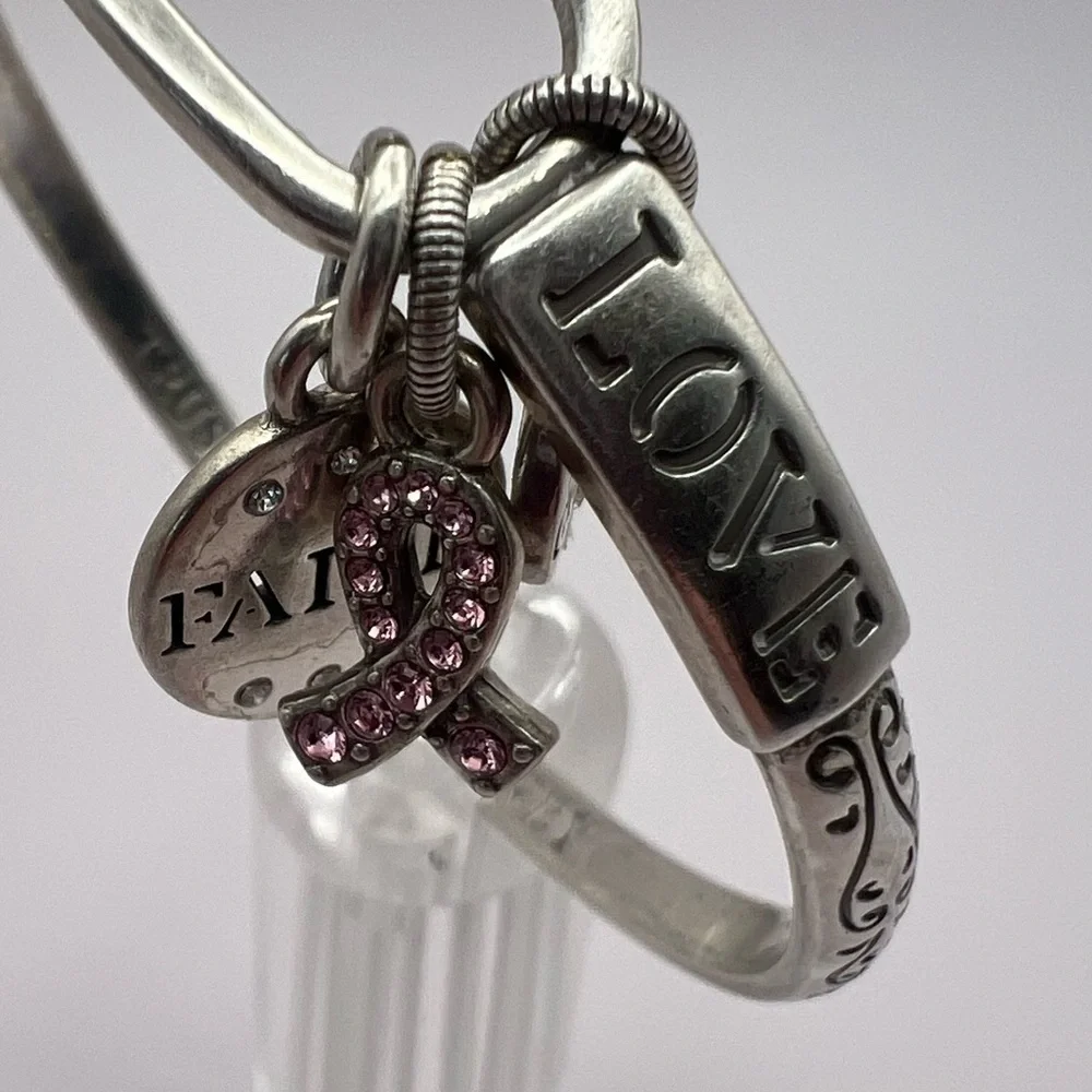Brighton Power of Pink Ribbon Breast Cancer Gratitude Bangle Bracelet